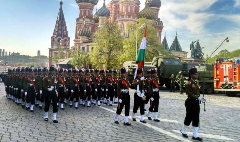 The Member of Indian Army Contingent from the Grenadiers participate in the Victory Day Parade, at Moscow, in Russia  