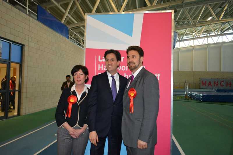 Cllr Afzal Khan MEP with Labour leader Ed Milband