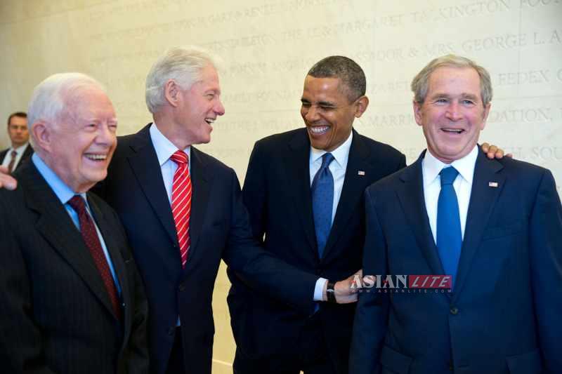 US leaders Bush Clinton Carter Obama