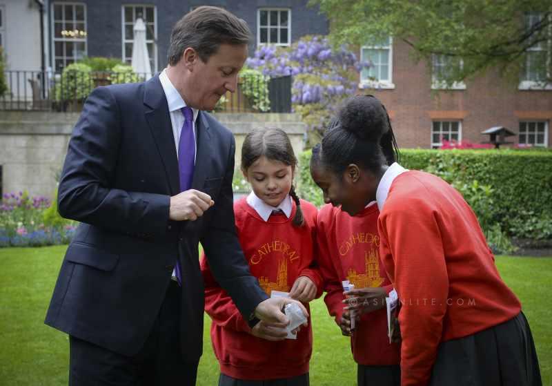 Cameron with Children