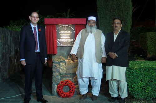 British High Commissioner Philip Barton with VC recipient Sepoy Khudadad Khan descendant, Abdul Ghafoor Chaudhary