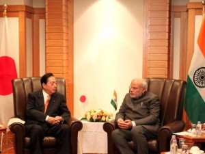 Japanese Land, Infrastructure, Transport and Tourism Minister Akihiro Ohta calls on Prime Minister Narendra Modi, in Tokyo, Japan on September 01, 2014. (Photo: IANS/PIB)