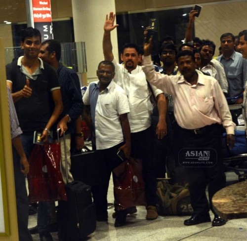 Indians stuck in violence hit Yemen arrive at the Mumbai Airport on April 2, 2015. 