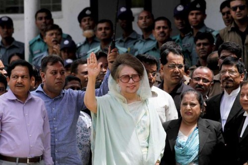 BNP Chairperson Khaleda Zia arrives at Dhaka court to appear in the 'Zia Orphanage Trustâ?? and â??Zia Charitable Trustâ?? graft cases in Bangladesh.