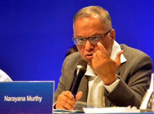 Chairman of Infosys NR Narayana Murthy addressing his last speech in the 33rd Annual general meeting of Infosys.