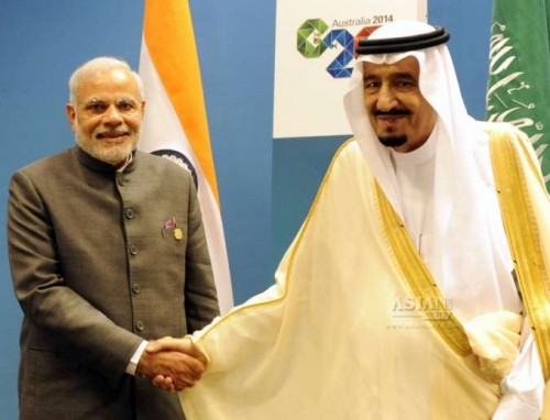 Prime Minister, Narendra Modi meets the Crown Prince and the Deputy Prime Minister of Saudi Arabia, His Royal Highness Salman Bin Abdulaziz Al Saud, in Brisbane, Australia on Nov 16, 2014.