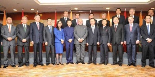 rime Minister Narendra Modi meets Chinese CEOs, in Shanghai, China on May 16, 2015.