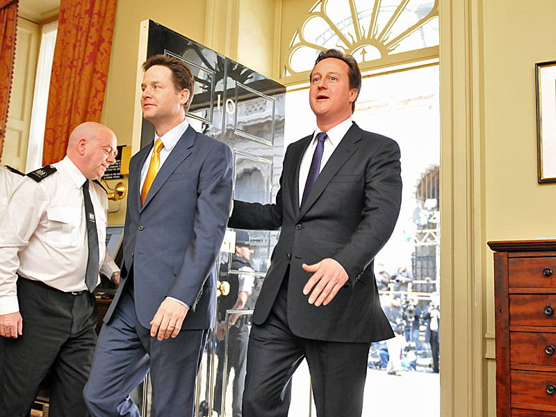 Deputy Prime Minister Nick Clegg with Prime Minister David Cameron