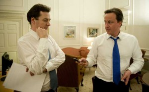 British Prime Minister David Cameron with Chancellor George Osborne.