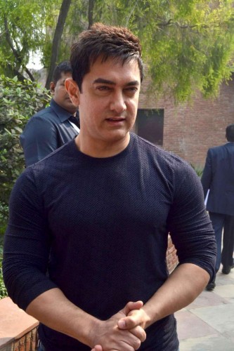 Agra: Actor Aamir Khan during his visit to Agra on Nov 9, 2014. (Photo: Pawan Sharma/IANS)