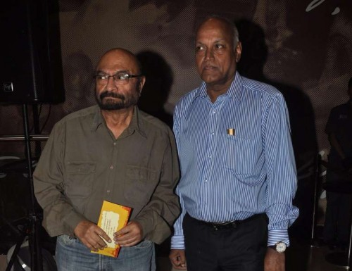 Filmmakers Govind Nihalani and Manmohan Shetty during the screening of Hollywood film The Hundred-Foot Journey in Mumbai on August 7, 2014. 