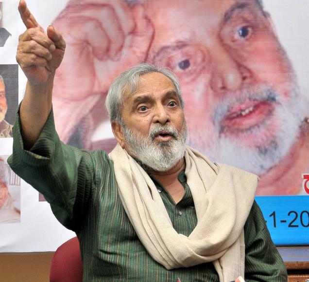 (A file Photo) Jnanpith award winning litterateur UR Ananthamurthy who breathed his last at a Bangalore hospital on Aug 22