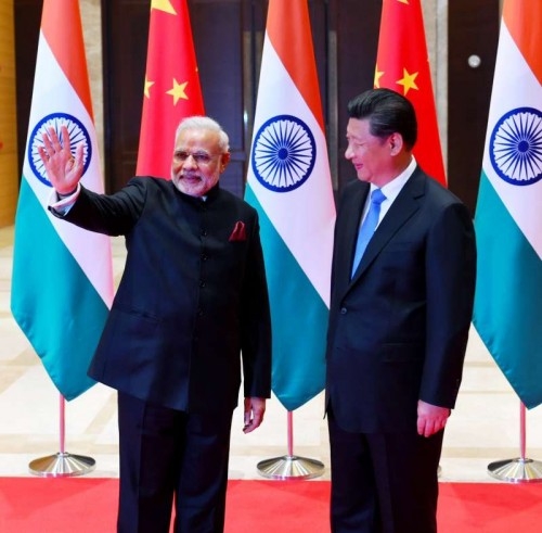  Prime Minister Narendra Modi with the China President Xi Jinping, at Shaanxi Guest House, in Xi`an, China on May 14, 2015