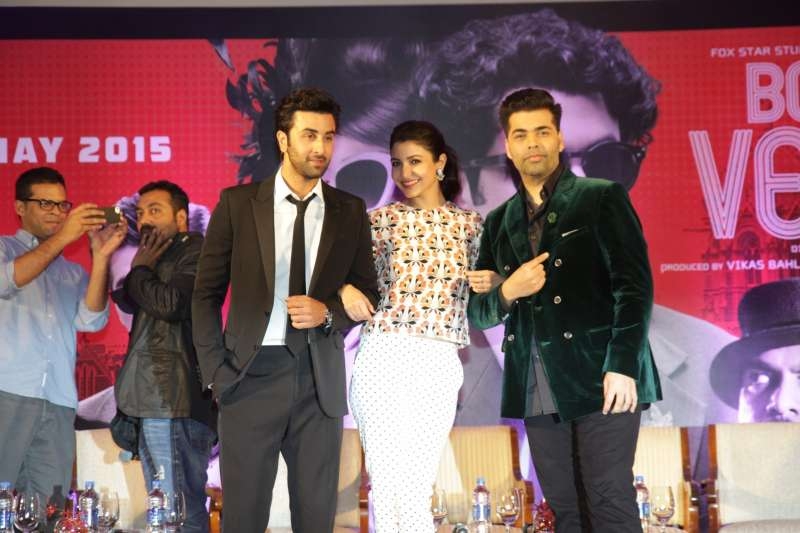 Ranbir Kapoor, Anushka Sharma and Karan Johar