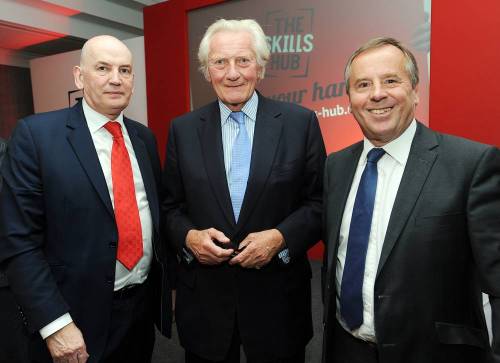  Norman Cave, principal of Bournville College, Lord Michael Heseltine and Tim Pile, president of Birmingham Chamber of Commerce