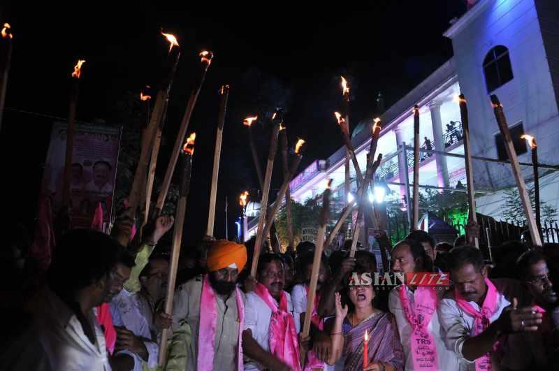 People celebrate the creation Telangana, India's 29th state