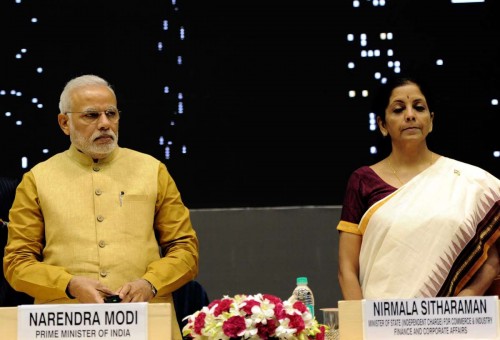 Prime Minister Narendra Modi with  Commerce Minister Nirmala Sitharaman. FILE PHOTO