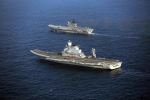 Fleet of ships under Indian Navy`s Western command in the Arrabian sea on Jan.6, 2014. (Photo: IANS)