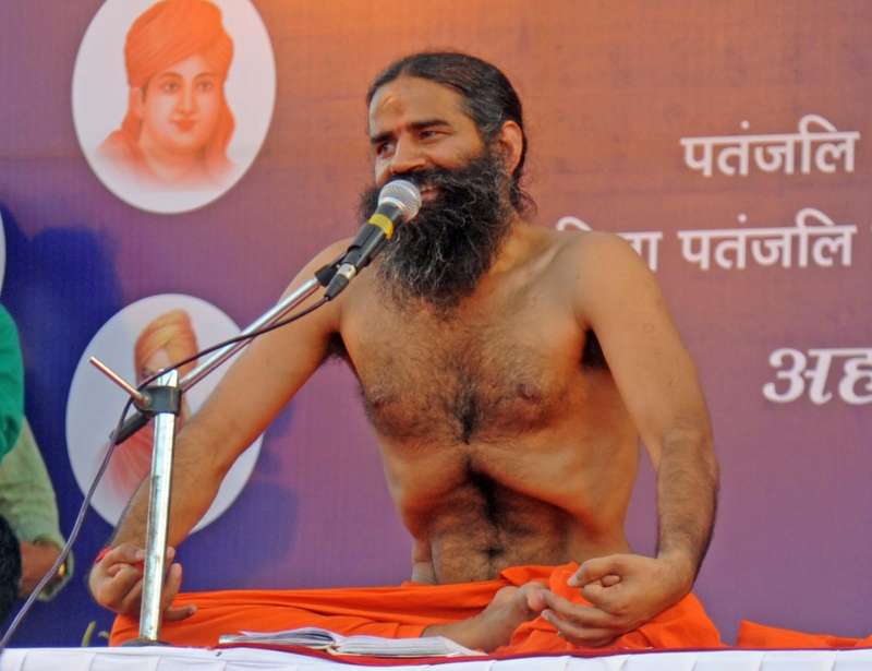 Yoga guru Ramdev during a yoga camp in Ahmedabad 