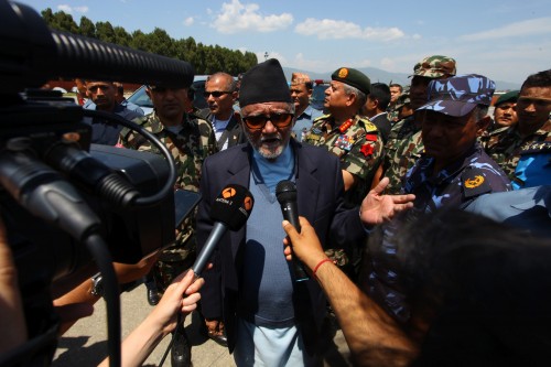  Nepali Prime Minister Sushil Koirala speaks to media 