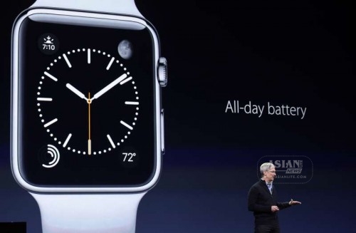 pple's CEO Tim Cook introduces the Apple Watch during an Apple event in San Francisco, the United States, March 9, 2015.