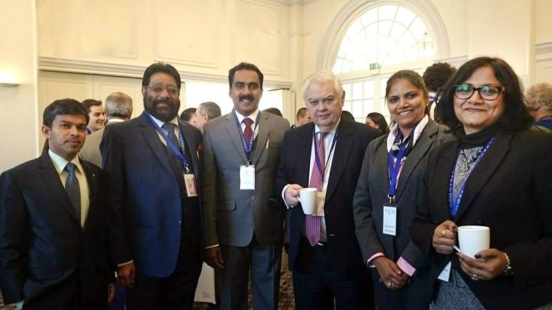 Lord Lamont, former Chancellor to the Exchequer, with the delegation from Aluva - Pramod Kumar (Regional Town Planner, Cochin), MT Jacob, Municipal Chairman (Aluva); Anwar Sadath, MLA (Aluva); Jebi mather Hisham, Councillor, Aluva, and Vidya Soundarrajan (British High Commission, Chennai)