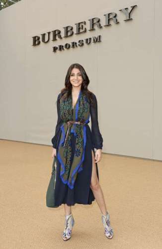 attends the Burberry Womenswear SS15 show during London Fashion week at Kensington Gardens on September 15, 2014 in London, England.