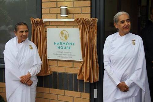 Sudeshdidi and Sister Jayanti during the inauguration of Harmony House in Leicester