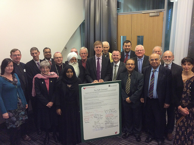 Representatives from the city council and Birmingham's many faith communities are joined by Stephen Timms MP at the launch of the new Birmingham Faith Covenant