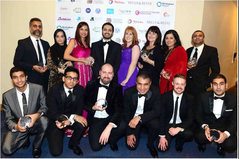 Back from left:   Anil Farmah (Accord Group), Shabana Zafa (Business Admin Apprentice with Accord Group), Reshma Sheikh (Octavian Continental Ltd), Saqib Bhatti (IAB President), Laura Rollason & Stephanie Bradbury (Edward’s Trust), Manjit Kang (NatWest), Ammo Talwar (Punch Records) Seated from left:  Sunny Rai (Social Media Apprentice with East End Foods) and guest, Tony Elvin (Hotel du Vin & Bistro Birmingham); Sukhi Ghuman (Octavian Continental Ltd), Craig Perry (Hotel du Vin & Bistro Birmingham), Balraj Sohal (Moremicro)