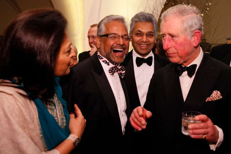 Prince Charles at British Asian Trust's charity dinner at Banqueting House, Whitehall Palace, Whitehall