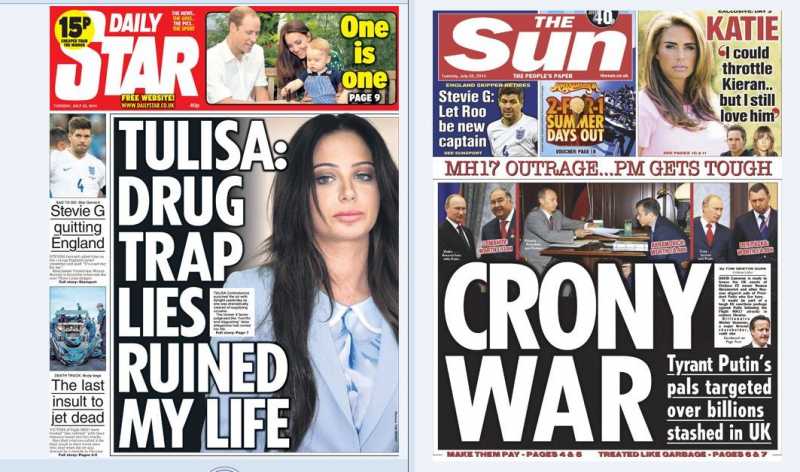 Tabloid covers