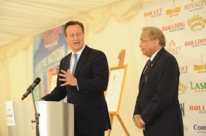 Prime Minister David Cameron with Dr Rami Ranger, Chairman of Sun Mark 