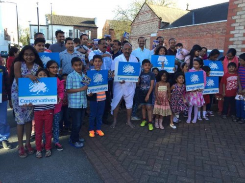 Keralites at Trafford in Greater Manchester on a procession to support the Tory candidates