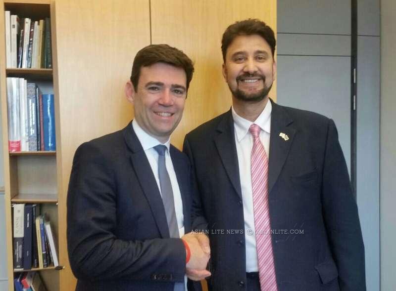 Afzal Khan MEP with Labour Leadership Candidate Andy Burnham MP