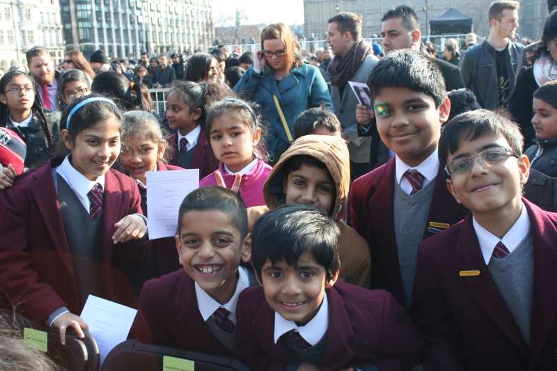 British children at an event in London