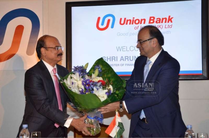 Chairman & MD of Union Bank of India, Arun Tiwari with the Indian Finance Minister