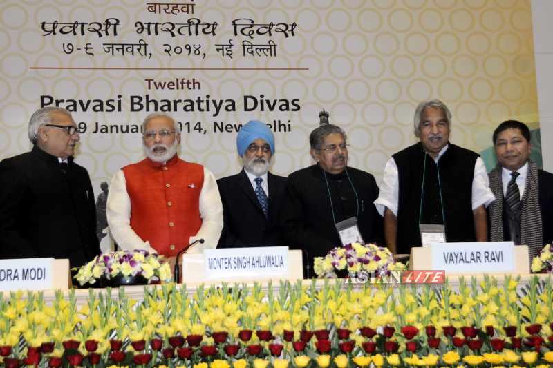 Modi attending the Pravasi Bharatiya Divas Sammelan in New Delhi when he was chief minister of Gujarat