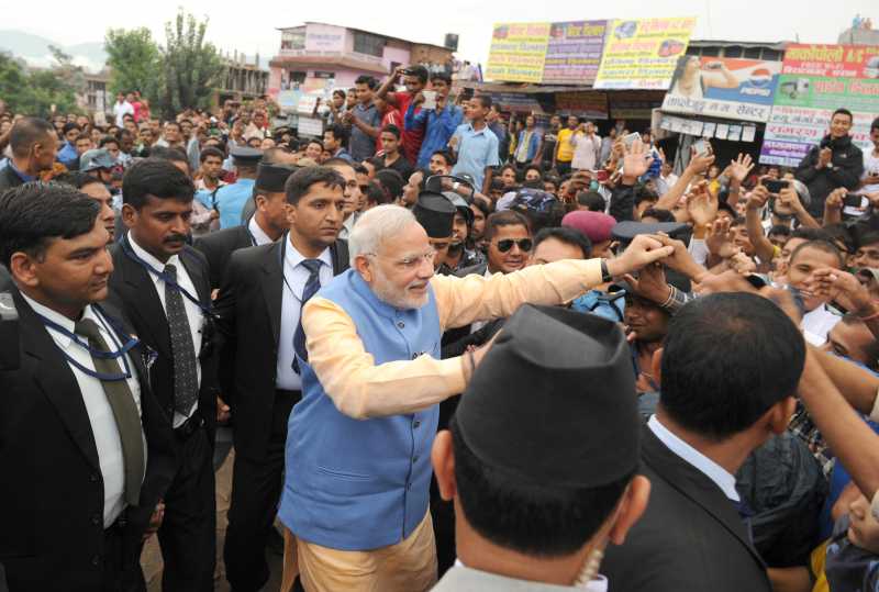 The Prime Minister, Shri Narendra Modi with the Nepalese peoples, in Kathmandu, Nepal on August 03, 2014.