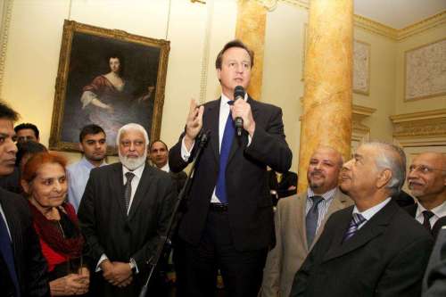 Prime Minister David Cameron addressing the Eid reception at No 10