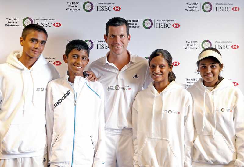 Adil Kalyanpur, Siddhant Banthia, Tim Henman, Shivani S Ingle and Aarja Chakraborty during the HSBC Road to Wimbledon,  London 