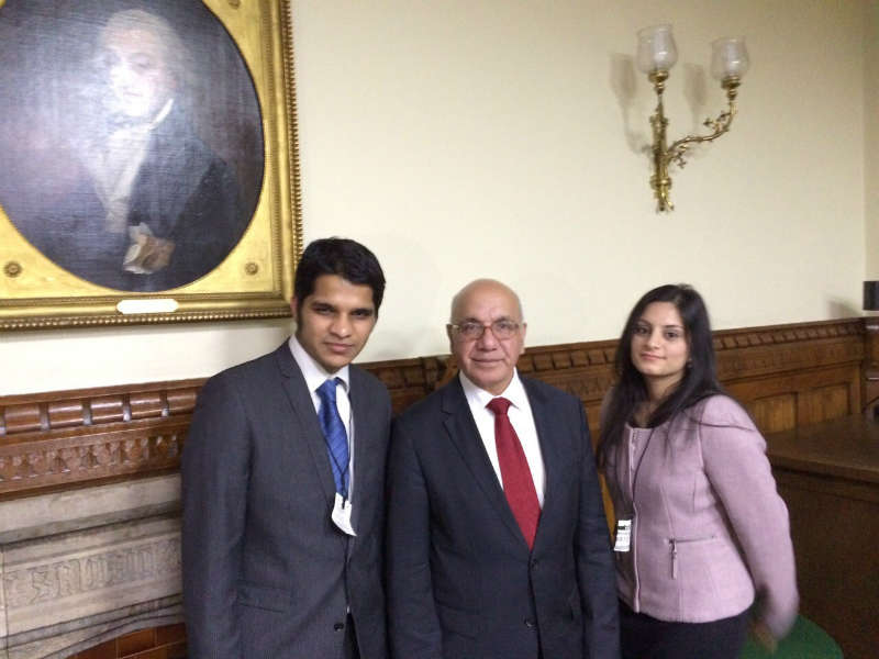 From left: Sanam Arora, MP Virendra Sharma and Rohit Parakh