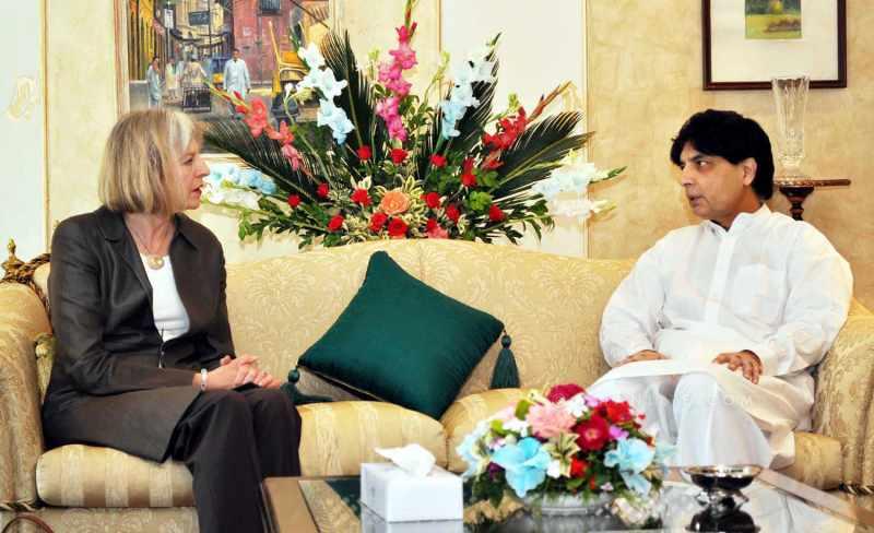 Home Secretary Theresa May during a visit to Pakistan 