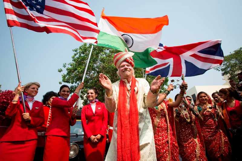 Sir Richard Branson during the launch of Virgin Air in Mumbai