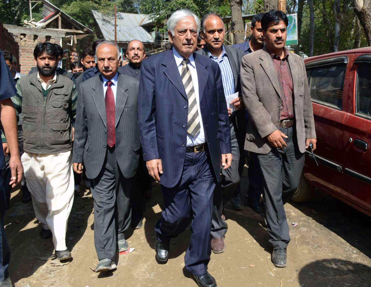 Peoples Democratic Party chief Mufti Mohammad Sayeed visiting Anantnag district of Jammu and Kashmir 