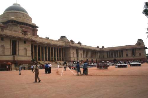 Preparation for Designated Prime Minister Narender Modi`s swearing ceremony at Rashtrapati Bhavan in New Delhi on May 24, 2014. (Photo: Amlan Paliwal/IANS)