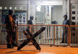 Security forces in action at the airport