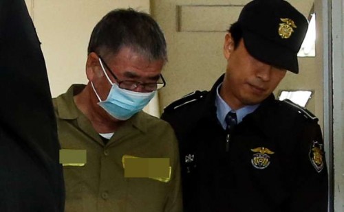 Lee Joon-seok , captain of the sunken ferry "Sewol" arrives at the court in Gwangju, South Korea