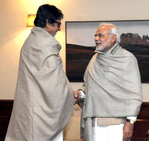 Actor Amitabh Bachchan calls on Prime Minister Narendra Modi, in New Delhi