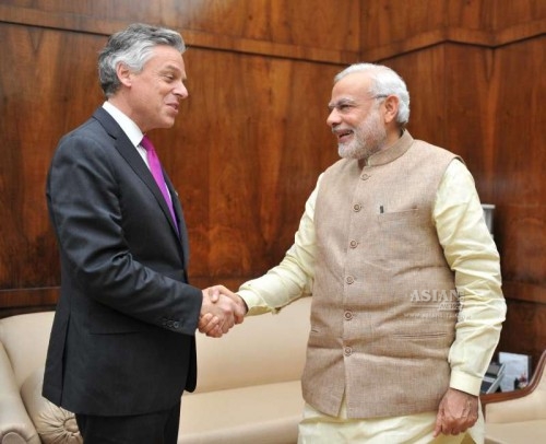 tlantic Council Chairman John Huntsman calls on the Prime Minister Narendra Modi, in New Delhi on March 17, 2015.